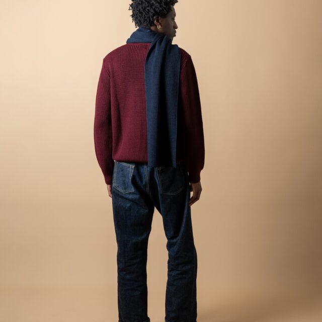 Pull Vasken col rond bordeaux dos