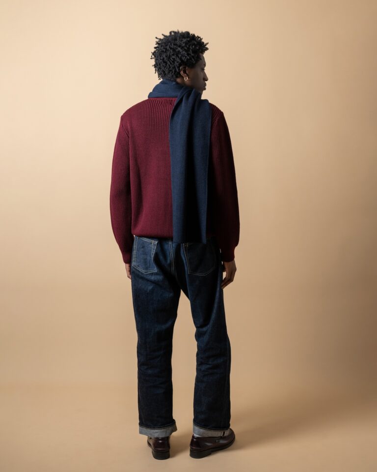 Pull Vasken col rond bordeaux dos