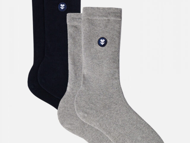 1da4617eef4c969f11403a2edbb11fabbfa4fe77 Le Slip Français - Pack Duo Chaussettes Lucas Noir Gris Chiné noir