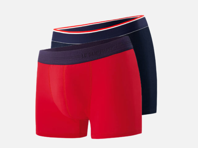 Le Slip Français - Pack Duo Boxer Marius Marine Rouge Cerise bleu