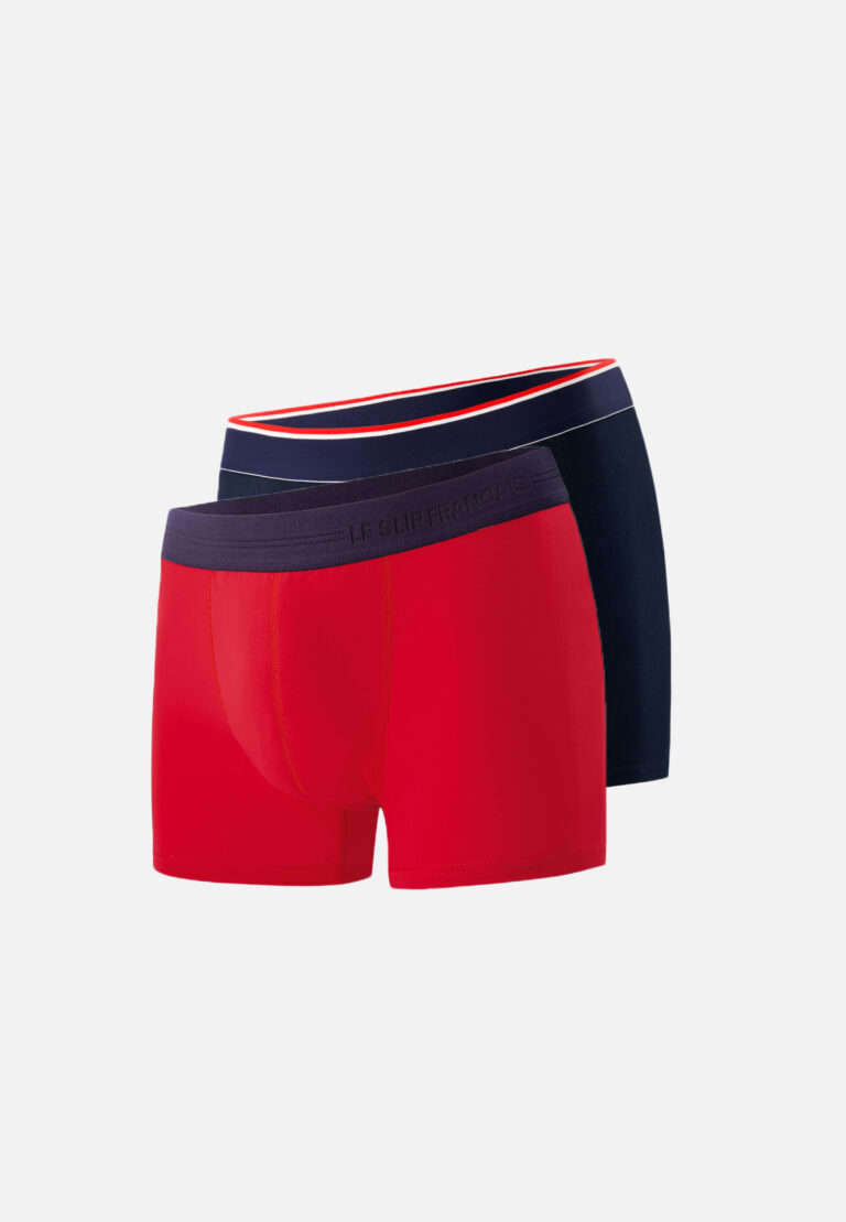 56bf6c09b6948e88d1988fac4ec850cf7e657c2b Le Slip Français - Pack Duo Boxer Marius Marine Rouge Cerise bleu