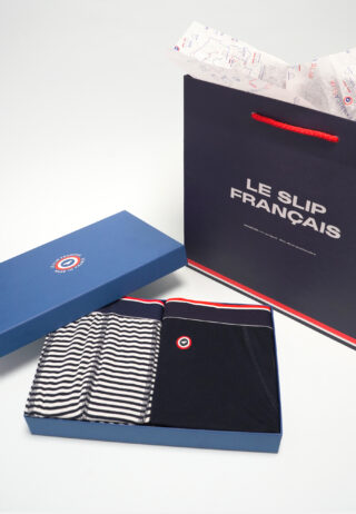 Le Slip Français - Coffret Marius Marine et Marinière bleu