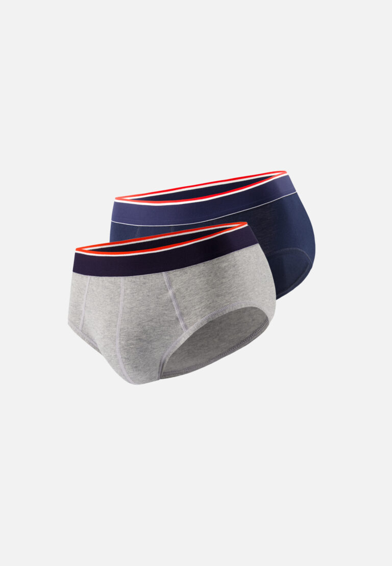 a3779c108030ba17a1176de3ea514a0abd954f9d Le Slip Français - Pack Duo Slip Terrible Marine Gris Chiné bleu