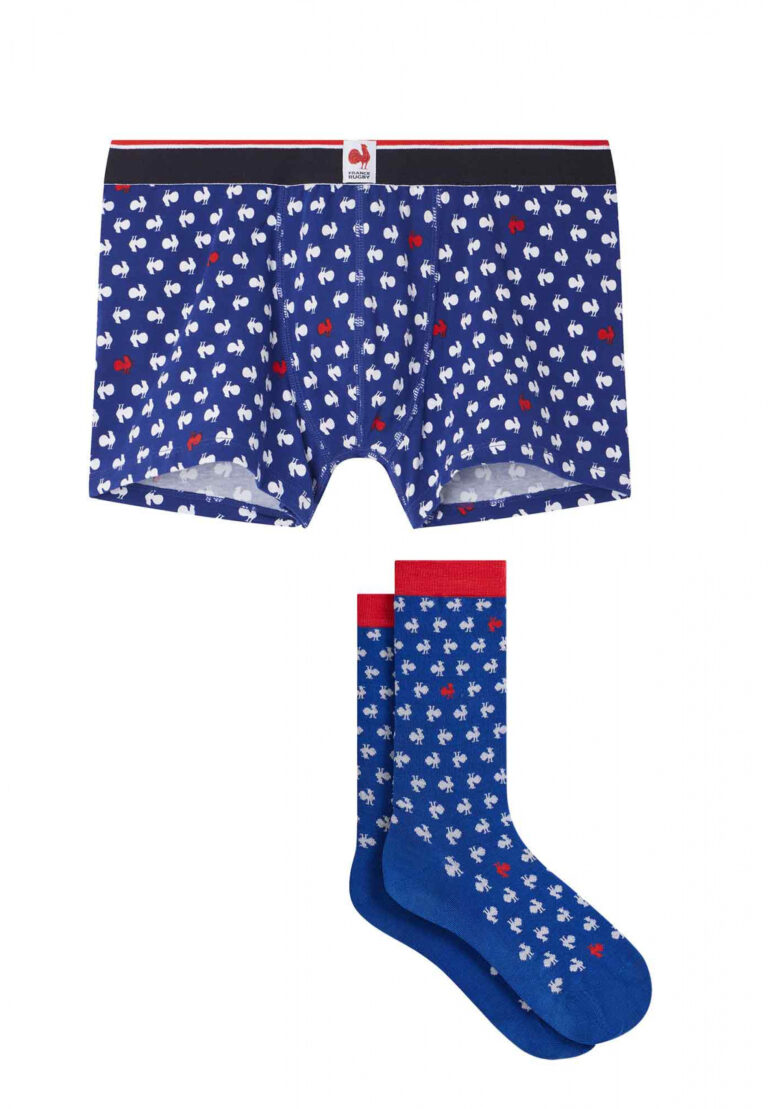 Le Slip Français - Marius + Lucas Coq Bleu Blanc Rouge XV de France bleu