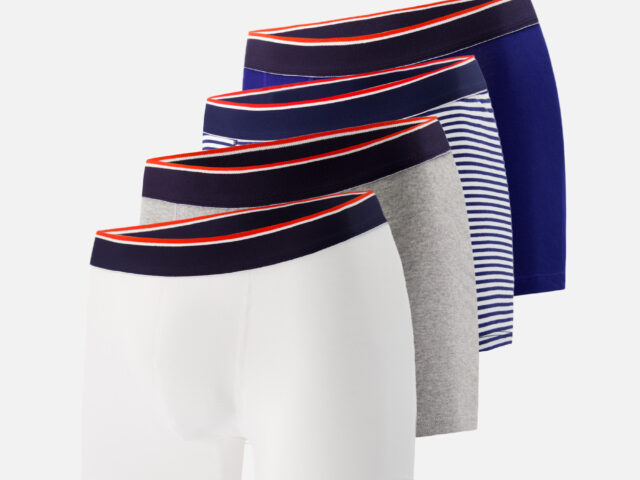 Le Slip Français - Pack Quatro Boxer Marius Blanc Marinière Marine Gris Clair blanc