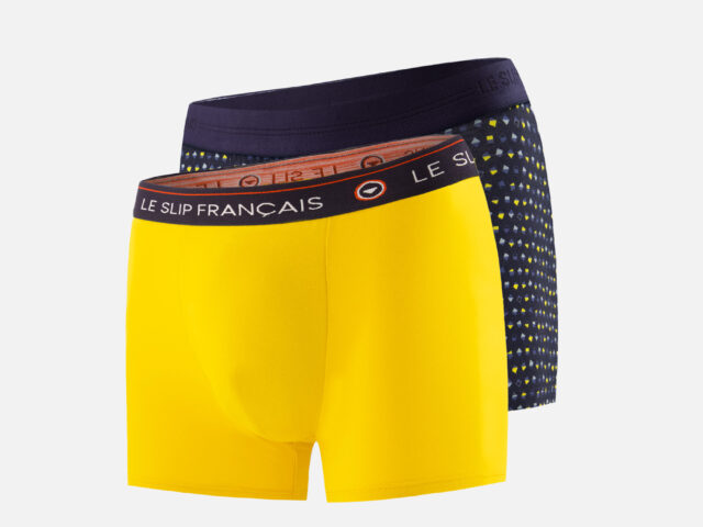 Le Slip Français - Pack Duo Boxer Redoutable Cire Marius Petits Carrés bleu
