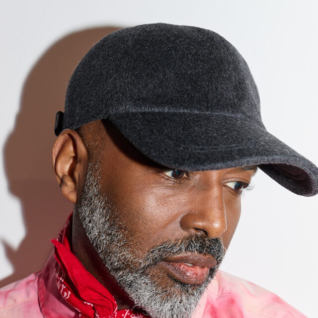 Headoniste - Casquette Kashmere cuir anthracite