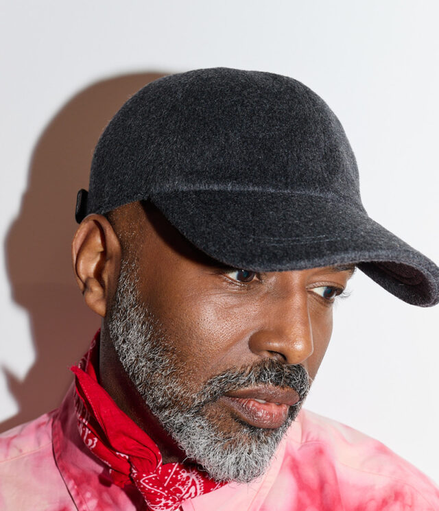 Headoniste - Casquette Kashmere cuir anthracite
