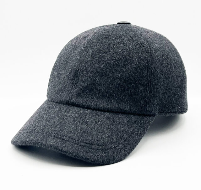 Headoniste - Casquette Kashmere cuir anthracite