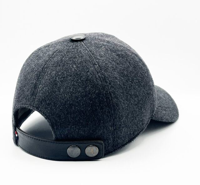 Headoniste - Casquette Kashmere cuir anthracite