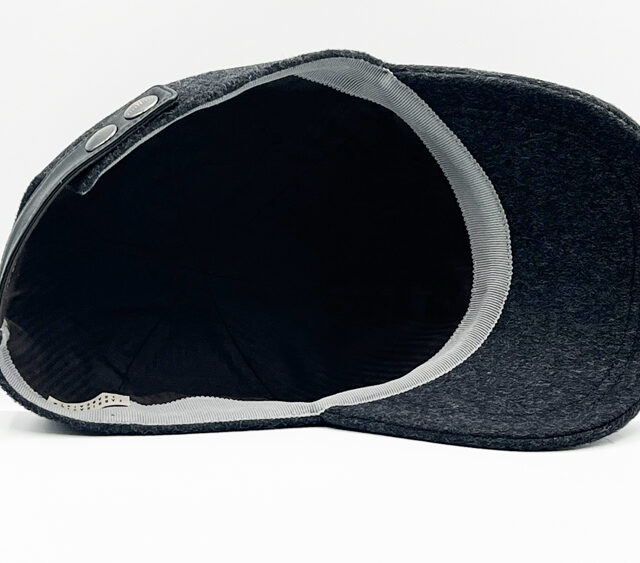 Headoniste - Casquette Kashmere cuir anthracite