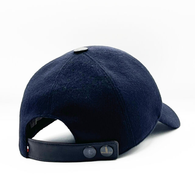Headoniste - Casquette Kashmere cuir marine