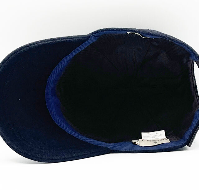 Headoniste - Casquette Kashmere cuir marine
