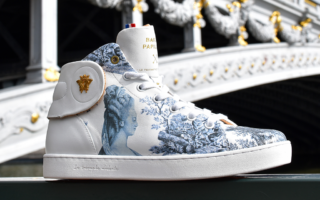 Sneaker Baron Papillon Mid Marie-Antoinette bleue par la marque Baron Papillon Baron Papillon - Sneaker Baron Papillon Mid Marie-Antoinette bleue