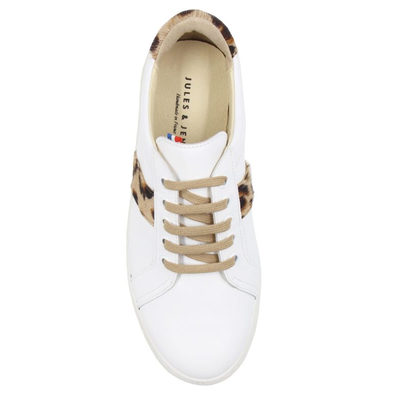 JULES & JENN - Baskets Made in France cuir blanc & imprimé