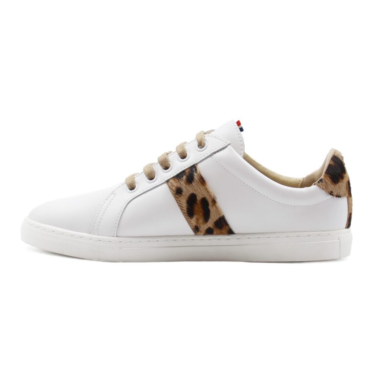 JULES & JENN - Baskets Made in France cuir blanc & imprimé