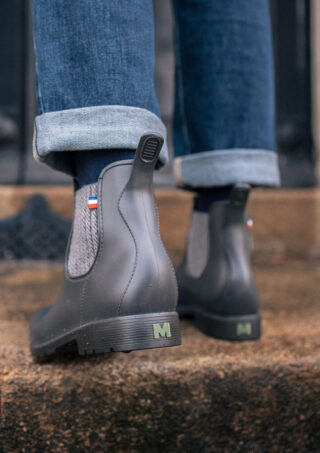 Boots Montpluie Anthracite Jacquard par la marque Montlimart Montlimart - Boots Montpluie Anthracite Jacquard