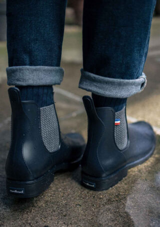 Boots Montpluie Marine Jacquard par la marque Montlimart Montlimart - Boots Montpluie Marine Jacquard