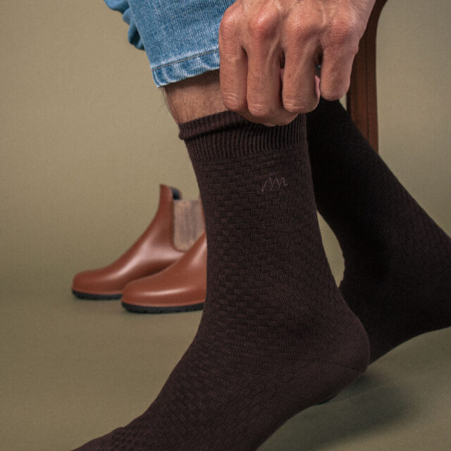 Montlimart - CHAUSSETTES COFFRET ALVEOLE MARINE/MARRON/ANTHRA