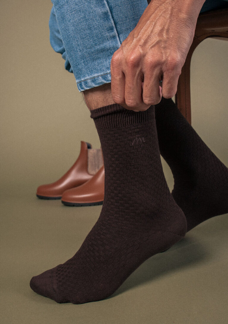Montlimart - CHAUSSETTES COFFRET ALVEOLE MARINE/MARRON/ANTHRA
