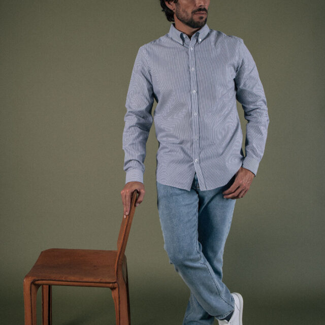 Montlimart - CHEMISE SAINT PAUL NOIR RAYURES