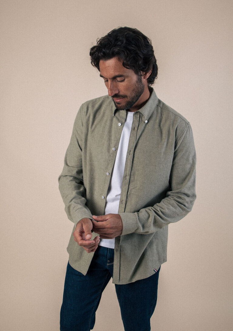 chemise saint paul vert chine Montlimart - CHEMISE SAINT PAUL VERT CHINE