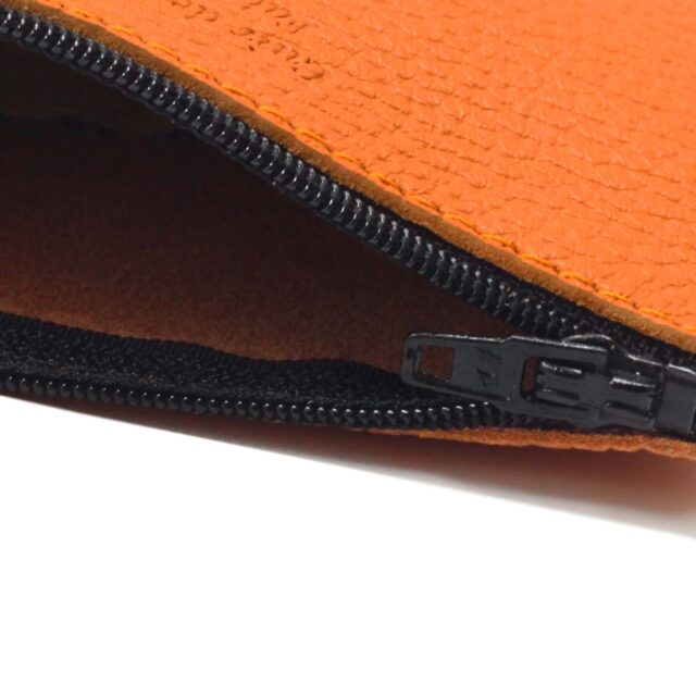 JULES & JENN - Pochette cuir grainé upcyclé orange - petit modèle