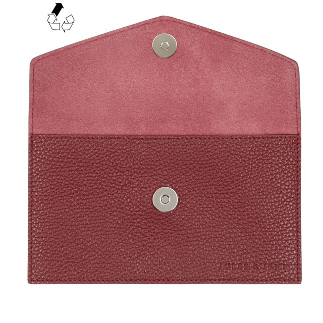JULES & JENN - Pochette enveloppe cuir upcyclé grainé bordeaux