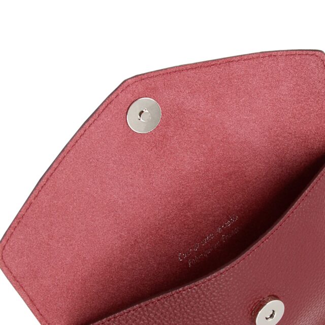 JULES & JENN - Pochette enveloppe cuir upcyclé grainé bordeaux
