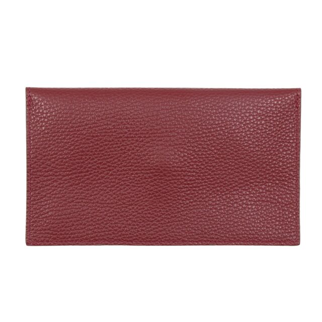 JULES & JENN - Pochette enveloppe cuir upcyclé grainé bordeaux