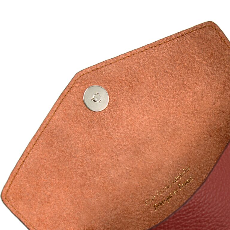 JULES & JENN - Pochette enveloppe cuir upcyclé grainé brique