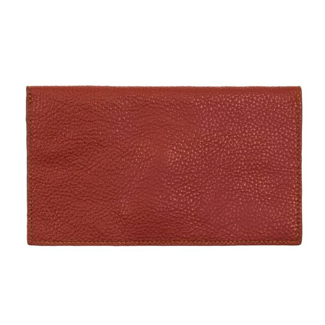 JULES & JENN - Pochette enveloppe cuir upcyclé grainé brique