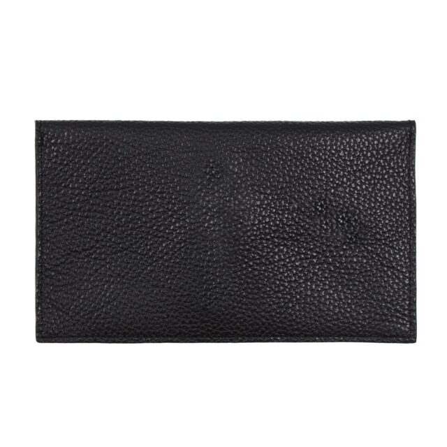 JULES & JENN - Pochette enveloppe cuir upcyclé grainé noir