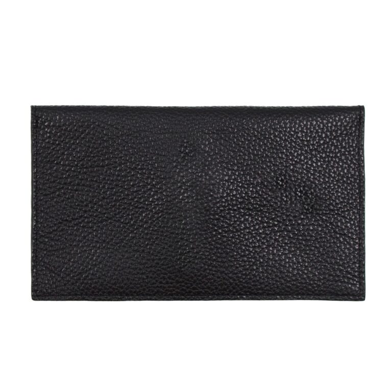 JULES & JENN - Pochette enveloppe cuir upcyclé grainé noir