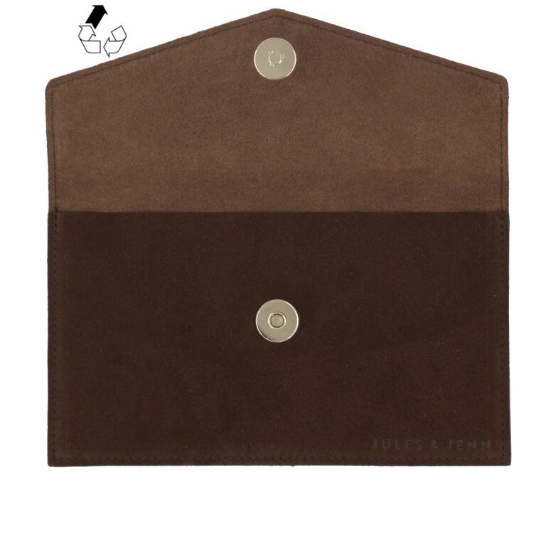 JULES & JENN - Pochette enveloppe cuir upcyclé marron