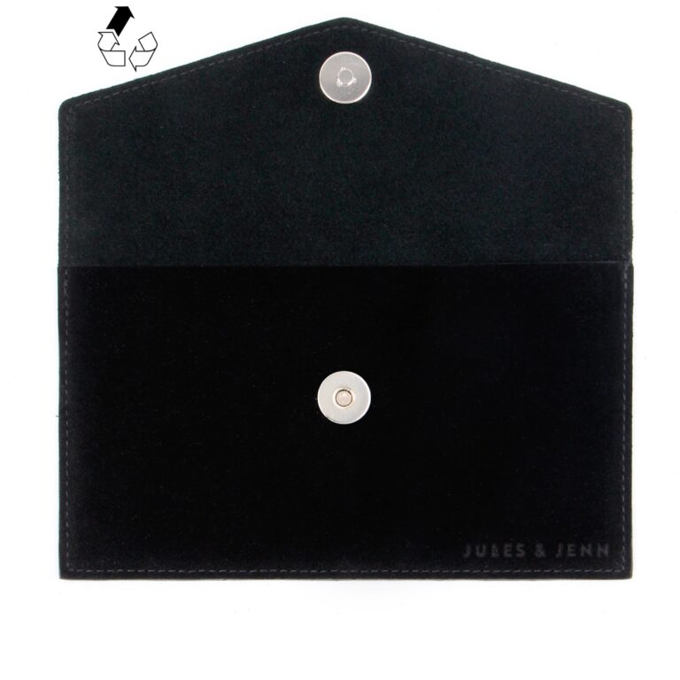 JULES & JENN - Pochette enveloppe cuir upcyclé noir