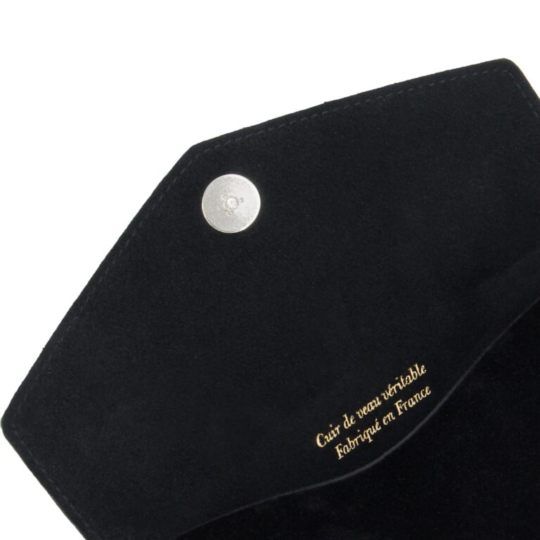 JULES & JENN - Pochette enveloppe cuir upcyclé noir