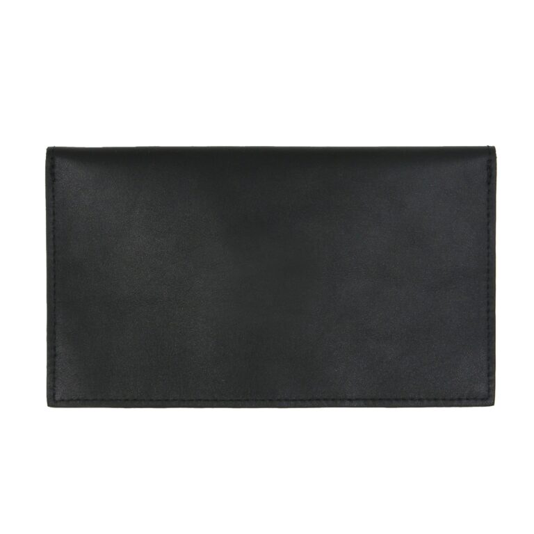 JULES & JENN - Pochette enveloppe cuir upcyclé noir