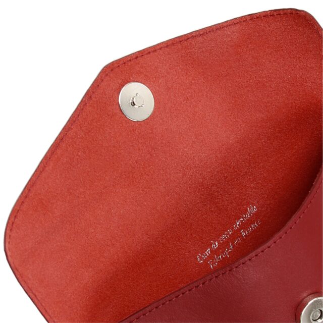 JULES & JENN - Pochette cuir lisse upcyclé rouge