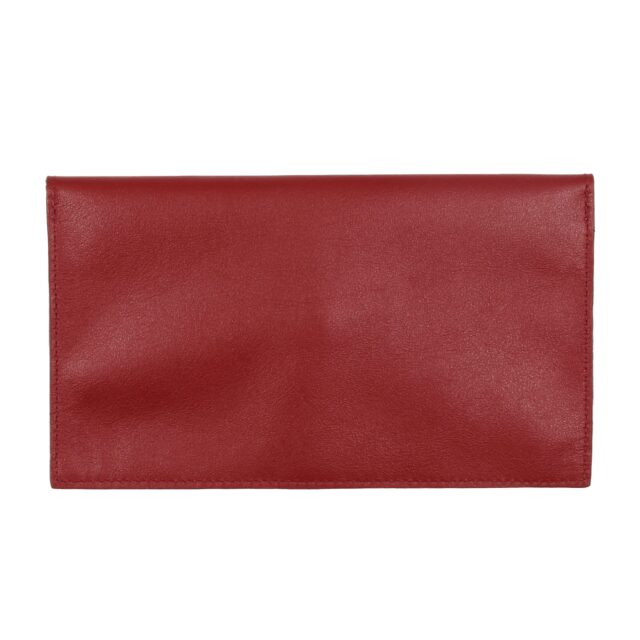 JULES & JENN - Pochette cuir lisse upcyclé rouge