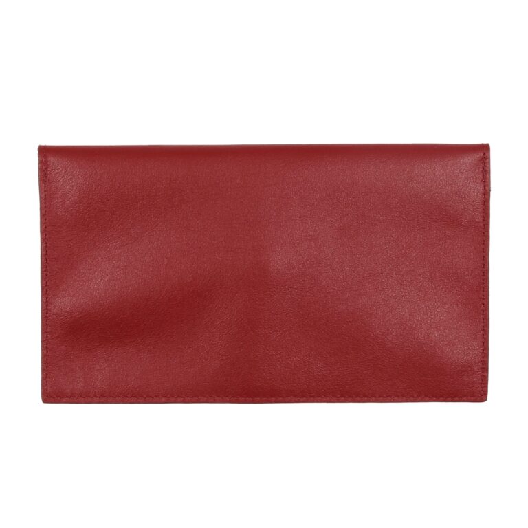 JULES & JENN - Pochette cuir lisse upcyclé rouge