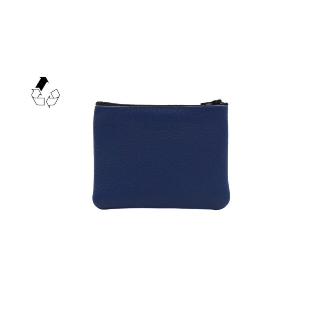 JULES & JENN - Pochette cuir grainé upcyclé bleu royal - Petit modèle