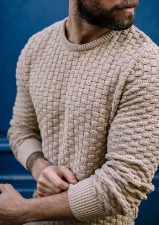 Pull Damier Beige par la marque Montlimart Montlimart - Pull Damier Beige