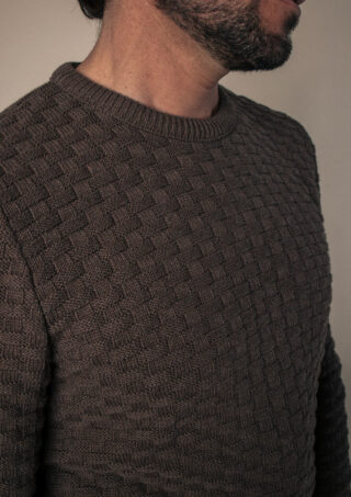 Pull Damier Marron par la marque Montlimart Montlimart - Pull Damier Marron
