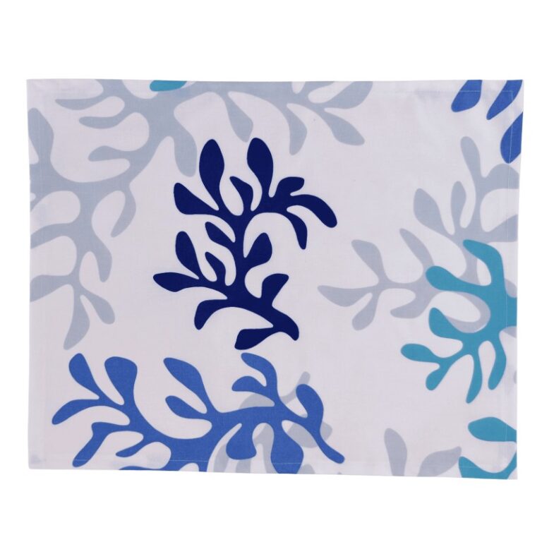 Fleur de Soleil - Set de table enduit Corail bleu