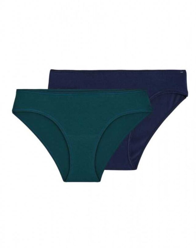 Lemahieu - 2x Culottes En Coton Bio - Vert + Marine  | Made In France | Lemahieu