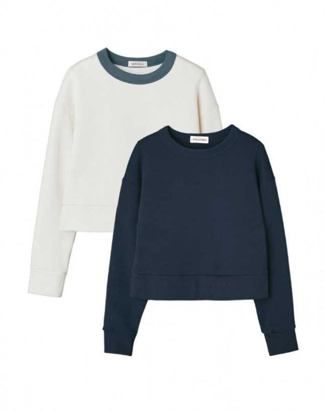 Lemahieu - 2x Sweat En Coton Bio - Marine Et Ecru  | Made In France | Lemahieu