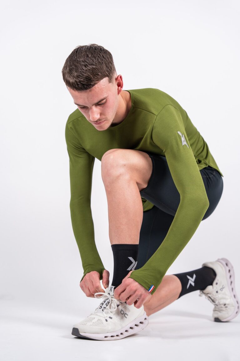 MANZA 67 Sensus - T-shirt Homme Sensus ADN LONG Kaki 2.46 kgCo2eq - Made in France et recyclé (En stock)