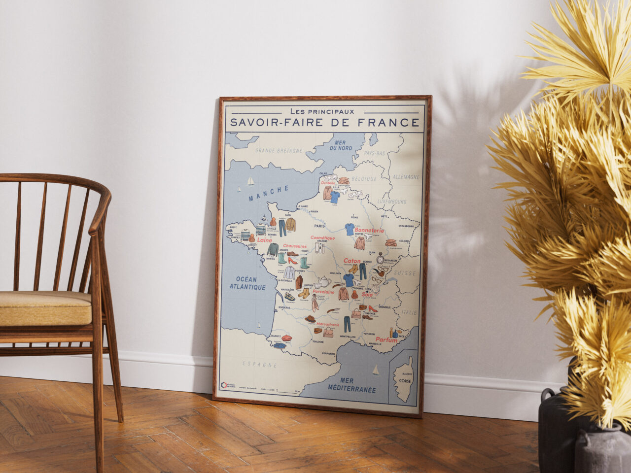 Affiche carte Les principaux savoir-faire de France