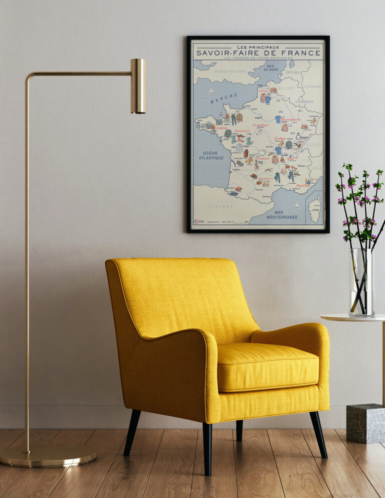 Affiche carte des savoir faire de France
